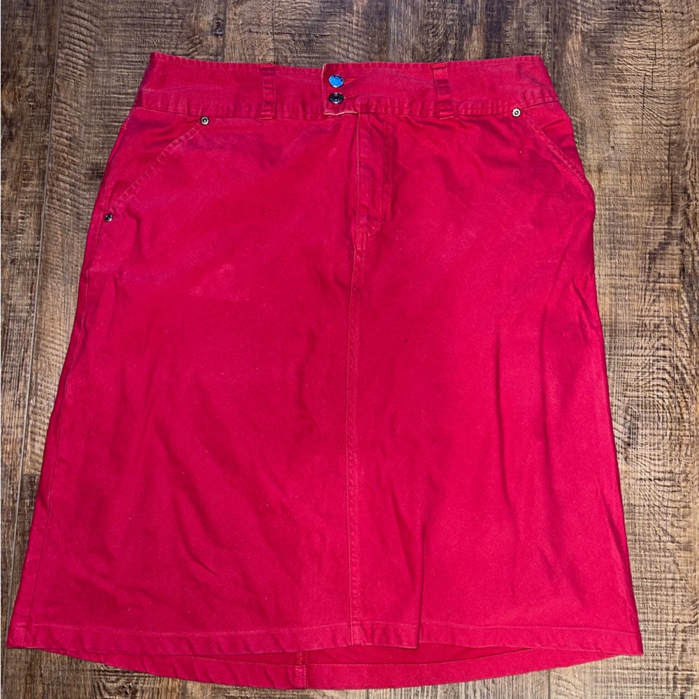Crazy Horse red knee length skirt size 14 used